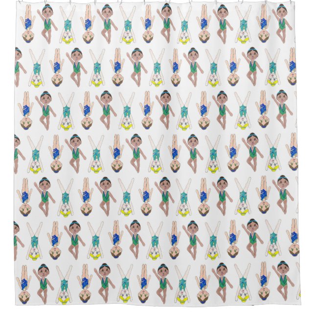 Synchronized Swimmer Girls Swim Team Synchro Shower Curtain (Front)