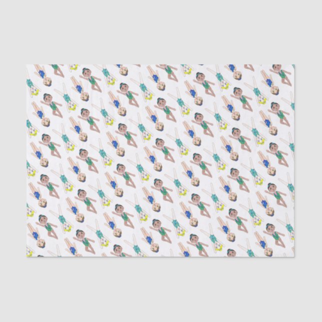 Synchronized Swimmer Girls Swim Team Synchro Tissue Paper (Front)