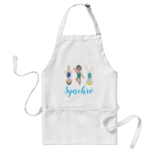 Synchronized Swimmer Girls Synchro Swimming Sports Adult Apron (Front)