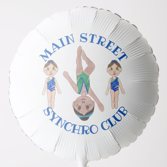 Synchronized Swimmer Girls Synchro Swimming Sports Balloon (Front)