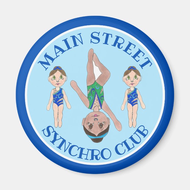 Synchronized Swimmer Girls Synchro Swimming Sports Magnet (Front)
