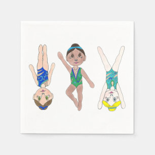 Synchronized Swimmer Girls Synchro Swimming Sports Napkins