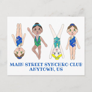 Synchronized Swimmer Girls Synchro Swimming Sports Postcard