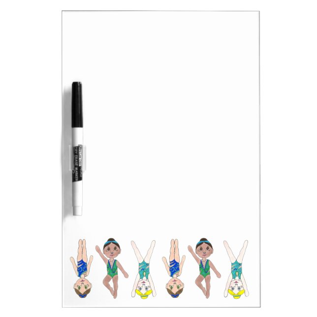 Synchronized Swimmer Pool Synchro Swimming Girls Dry Erase Board (Front)