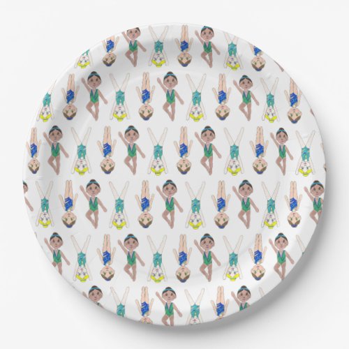 Synchronized Swimmer Pool Synchro Swimming Girls Paper Plates