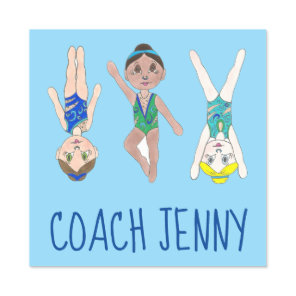 Synchronized Swimmer Swim Team Instructor Coach Name Tag