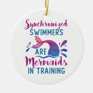 Synchronized Swimmers Are Mermaids In Training Ceramic Ornament