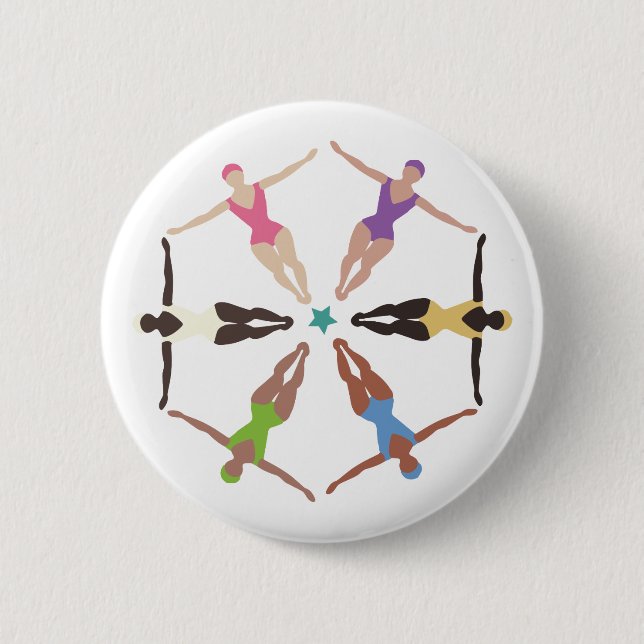 Synchronized Swimmers Button (Front)