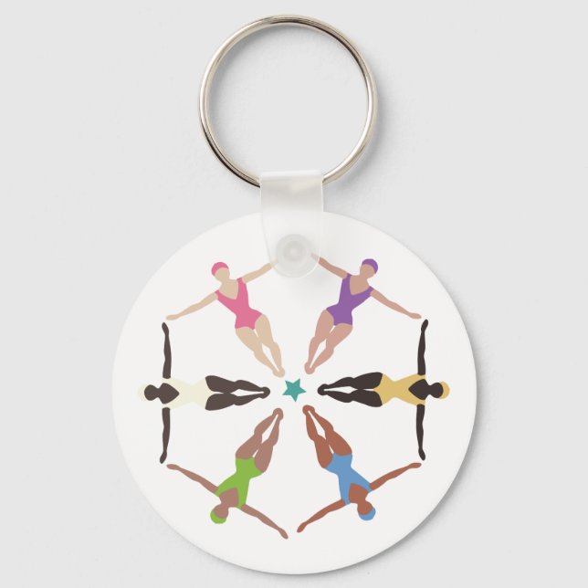 Synchronized Swimmers Keychain (Front)