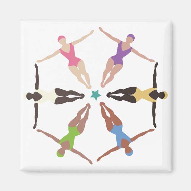 Synchronized Swimmers Magnet (Front)