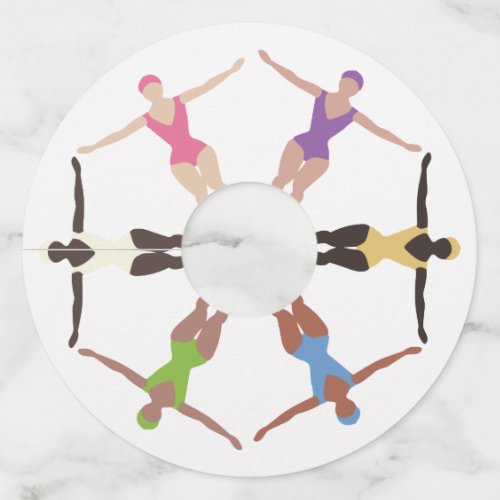 Synchronized Swimmers Wine Glass Tag