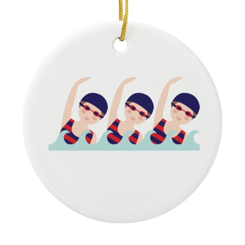 Synchronized Swimming Ceramic Ornament