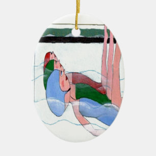 Synchronized Swimming Ceramic Ornament