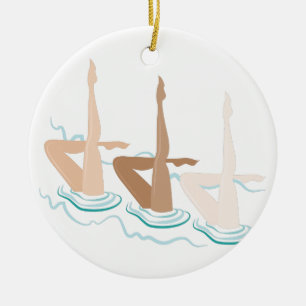 Synchronized Swimming Ceramic Ornament