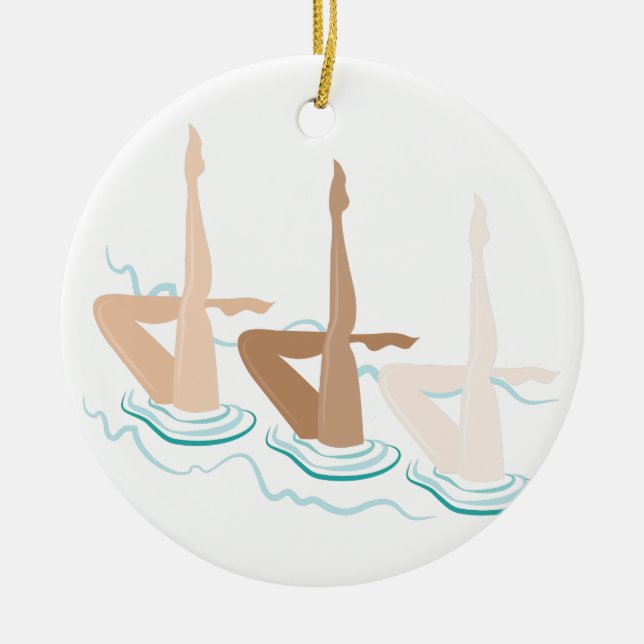 Synchronized Swimming Ceramic Ornament (Front)
