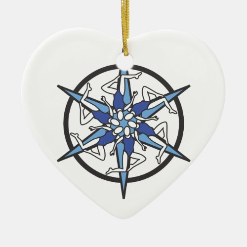 Synchronized Swimming Circle Logo in Blue Ceramic Ornament