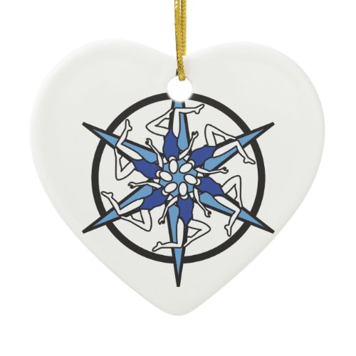 Synchronized Swimming Circle Logo in Blue Ceramic Ornament