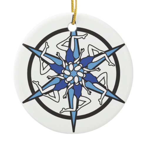 Synchronized Swimming Circle Logo in Blue Ceramic Ornament