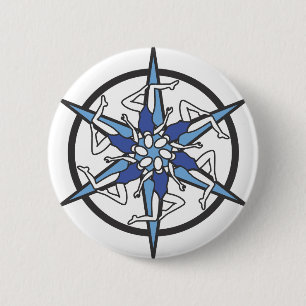 Synchronized Swimming Circle Logo in Blue Pinback Button