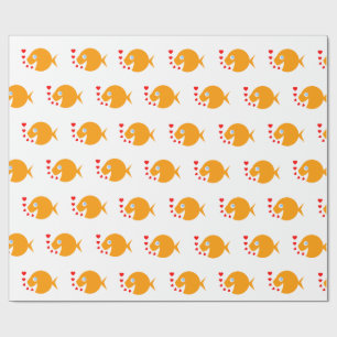 Synchronized Swimming Cute Cartoon Goldfish Wrapping Paper