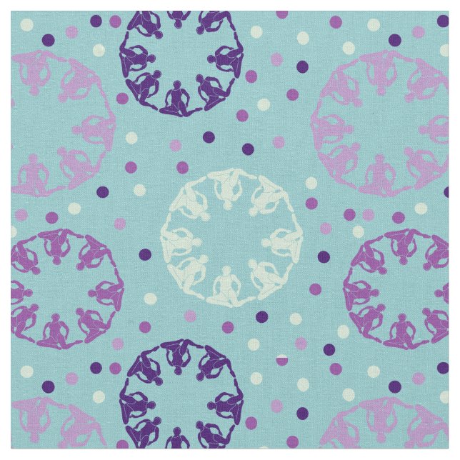 Synchronized Swimming Geometric Pattern Polka Dot Fabric (Close Up)