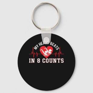 Synchronized Swimming Heart Beats 8 Counts Keychain