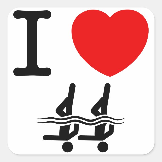 Synchronized Swimming Square Sticker (Front)
