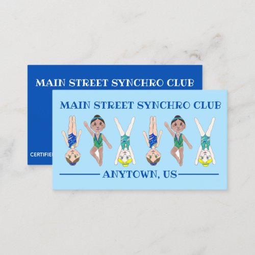 Synchronized Swimming Swim Team Coach Competition Business Card