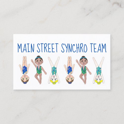 Synchronized Swimming Swim Team Coach Competition Business Card