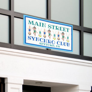 Synchronized Swimming Swim Team Pool Coach Club Banner