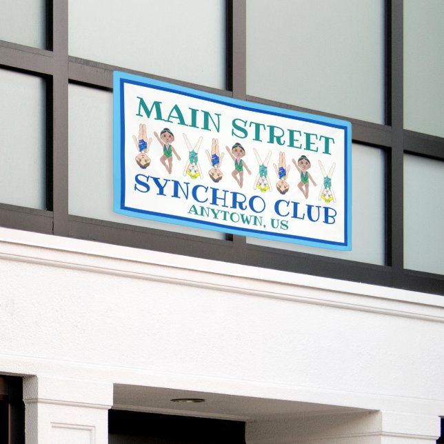 Synchronized Swimming Swim Team Pool Coach Club Banner (Outside Building)