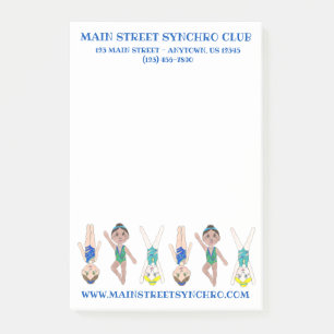Synchronized Swimming Swim Team Pool Coach Club Post-it Notes