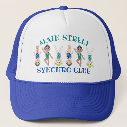 Synchronized Swimming Swim Team Pool Coach Club Trucker Hat