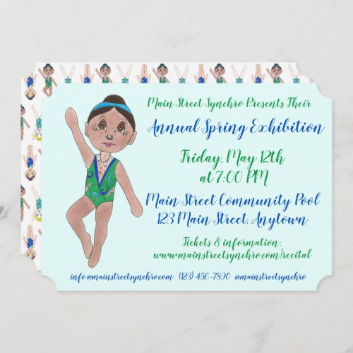 Synchronized Swimming Swim Team Pool Exhibition Invitation