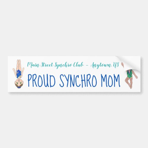 Synchronized Swimming Swim Team Proud Synchro Mom Bumper Sticker