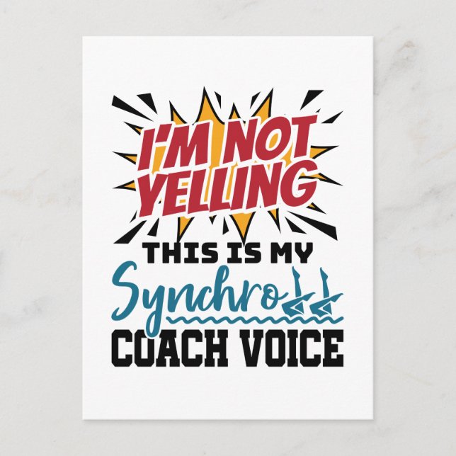 Synchronized Swimming Synchro Coach Voice Postcard (Front)