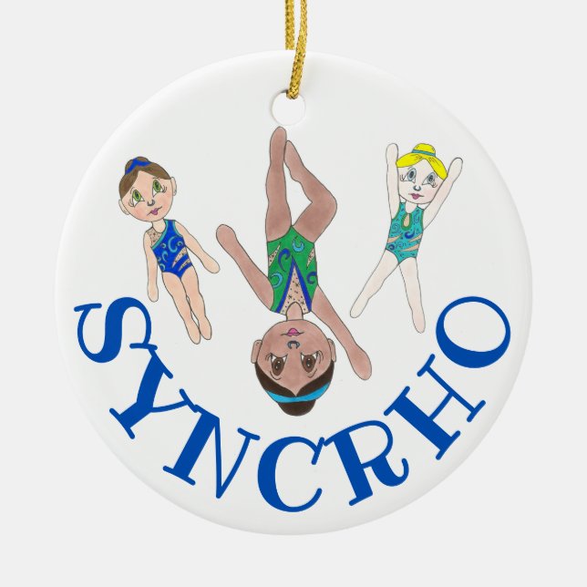 Synchronized Swimming Team Synchro Swimmer Girls Ceramic Ornament (Front)