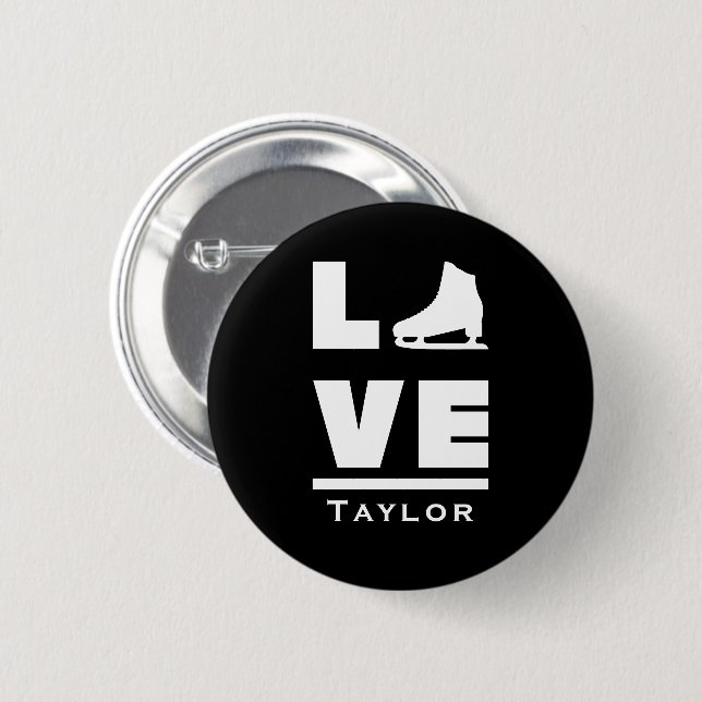 Synchronous Love And Live Figure Skating Name Text Button (Front & Back)