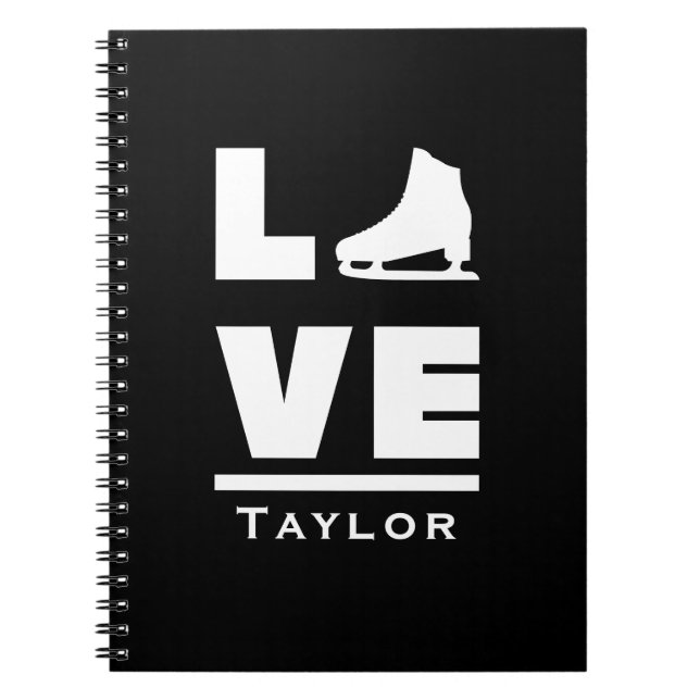 Synchronous Love And Live Figure Skating Name Text Notebook (Front)