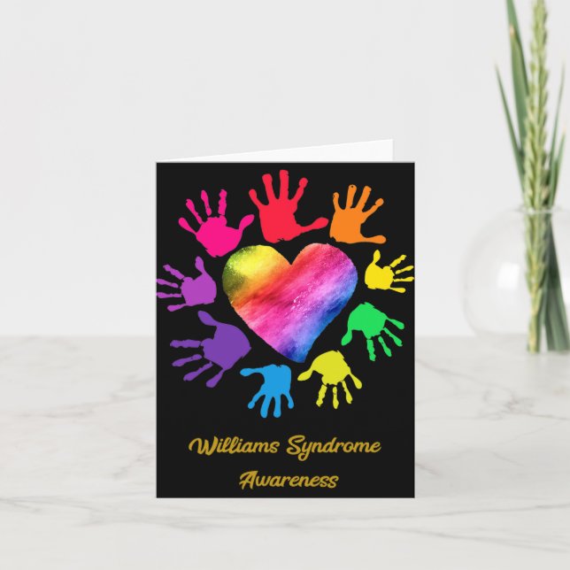 Syndrome Awareness Hands Williams Syndrome Gift  Card (Front)