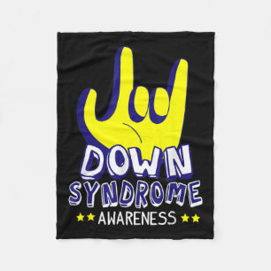 Syndrome Awareness I Love You Asl Hand Sign Fleece Blanket