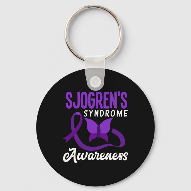 Syndrome Awareness Sjogren's Syndrome Warrior  Keychain (Front)