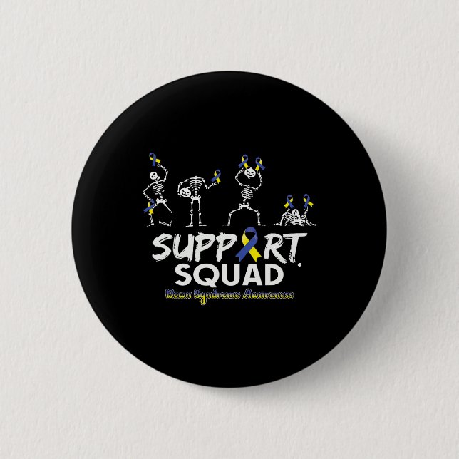 Syndrome Awareness Skeleton Support Squad Hallowee Button (Front)
