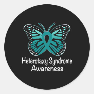 Syndrome Awareness Warrior Support Teal Ribbon Classic Round Sticker