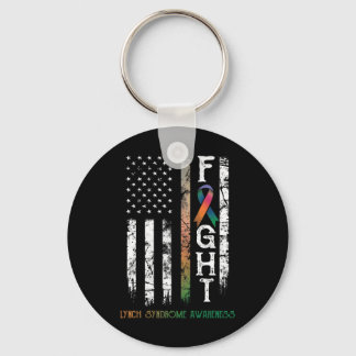Syndrome Warrior Us Flag Syndrome Awareness Keychain