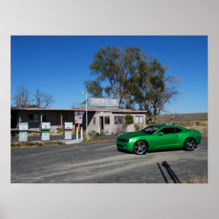 Synergy Green Fifth Generation Chevy Camaro Poster