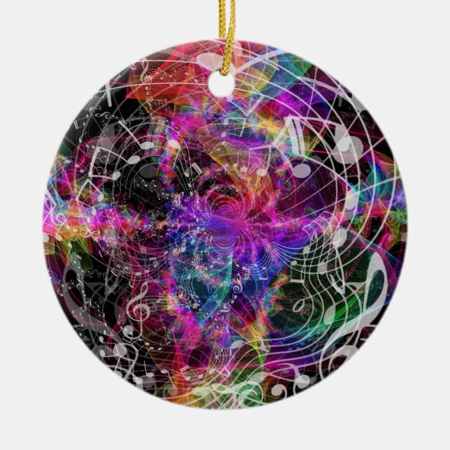 Synesthesia Music Colorful Sensational Detail Ceramic Ornament (Front)