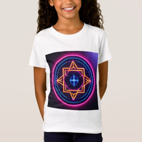 SynEx Neon Elegance Illuminated Logo Design T_Shirt