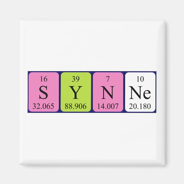Synne periodic table name magnet (Front)
