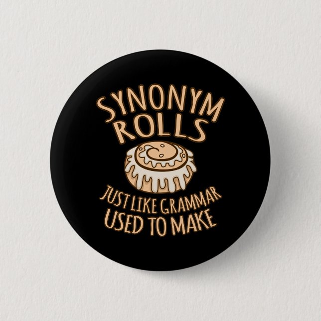 Synonym Rolls English Language Teacher Teach Button (Front)